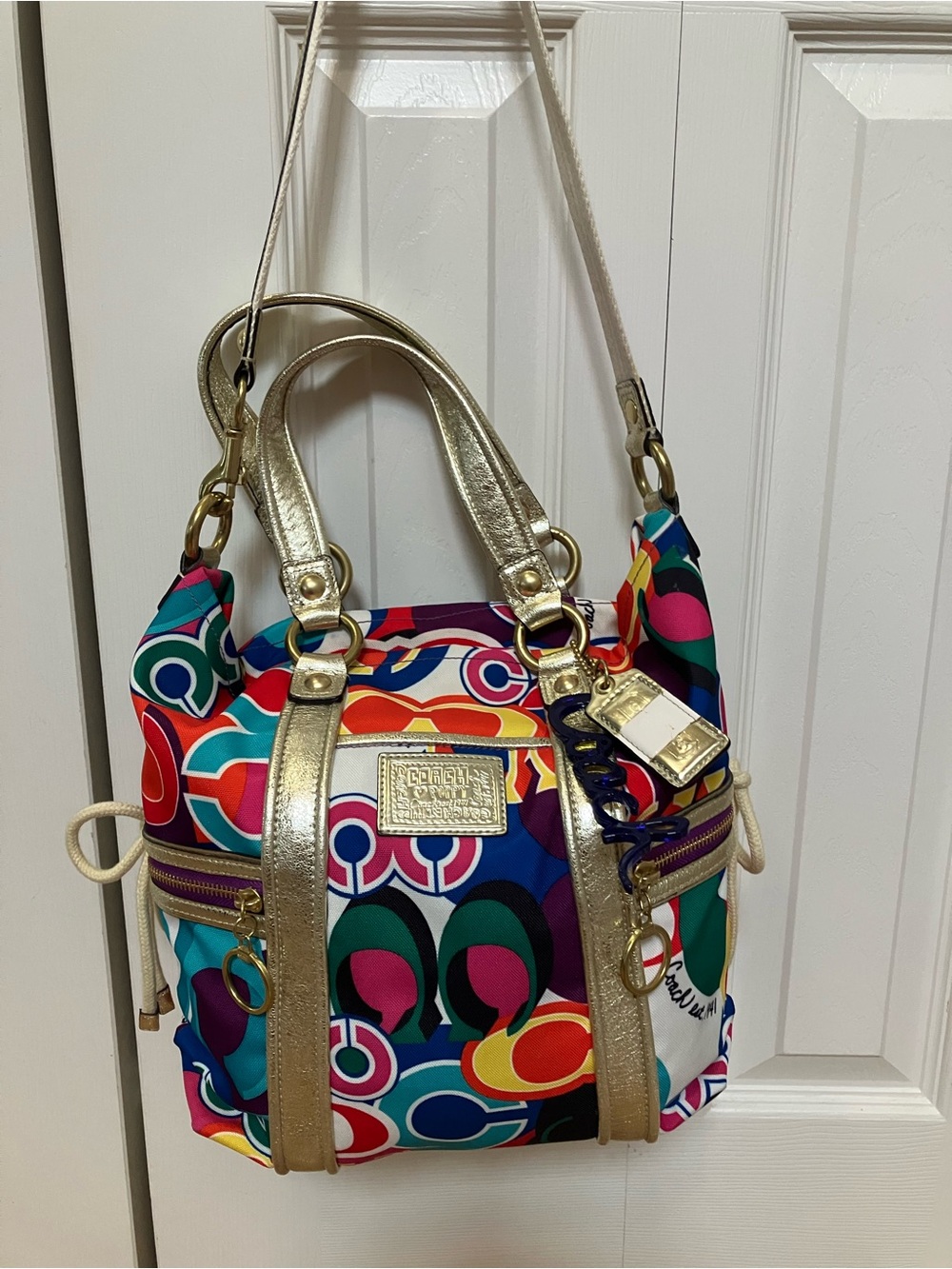 Coach Poppy Signature C Spotlight Glam Tote (Style 13830)